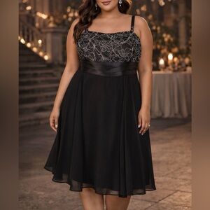 Jessica Howard Black Lace Cocktail Dress 16W Plus Size
Evening Whimsigoth Fairy